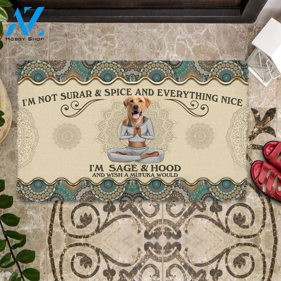 Wish A Mufuka Would-Yellow Labrador Retriever Doormat