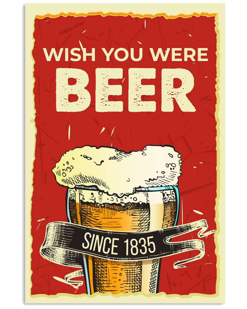 Wish You Were Beer - National Beers Day Poster/canvas 1 18X12 Inches Poster-Canvass
