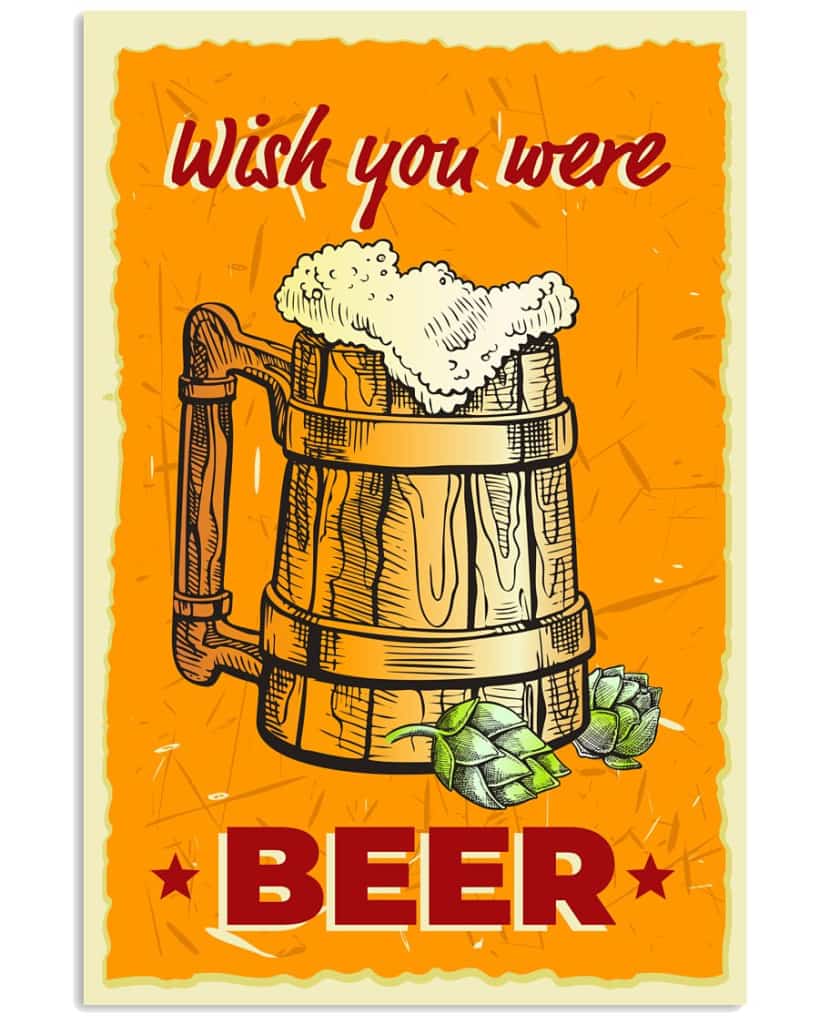 Wish You Were Beer - National Beers Day Poster/canvas 2 18X12 Inches Poster-Canvass