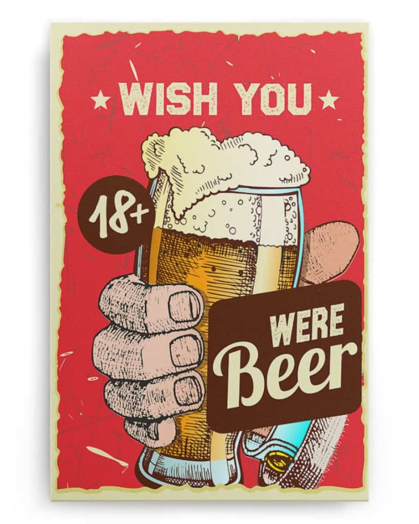 Wish You Were Beer - National Beer's Day - Poster/Canvas - Gift For Him, Gift For Husband