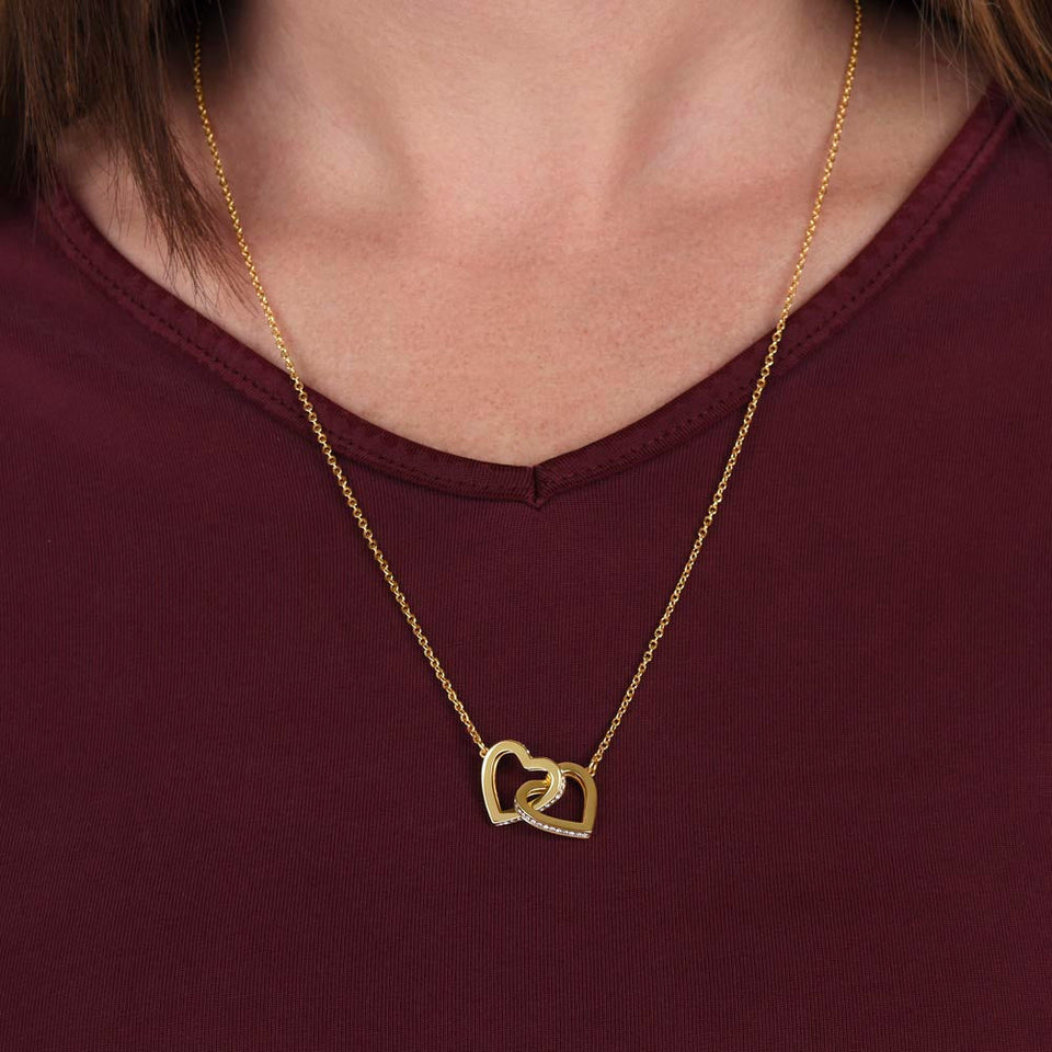 Wishing You A Happy Mother's Day Interlocking Hearts Necklace