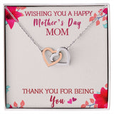 Wishing You A Happy Mother's Day Interlocking Hearts Necklace