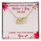 Wishing You A Happy Mother's Day Interlocking Hearts Necklace