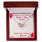 Wishing You A Happy Mother's Day Interlocking Hearts Necklace