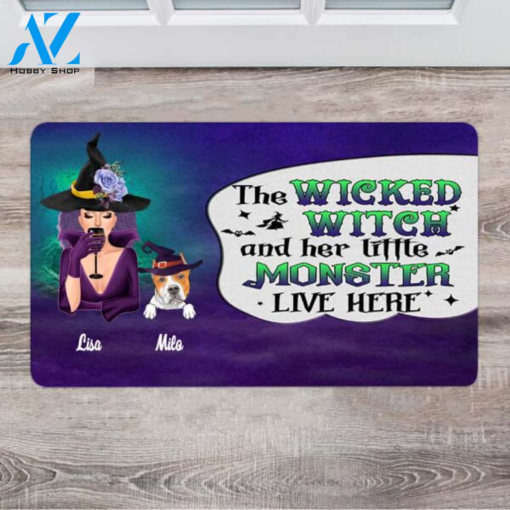 Personalized Witch Doormat - Dog Mom Gift Box - Up To 3 Dogs