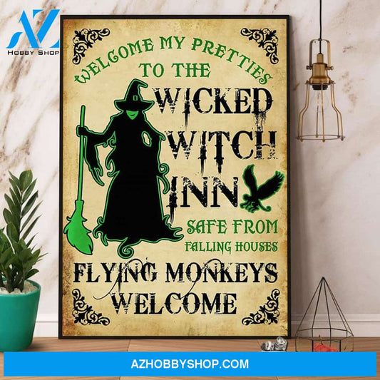 Witch Flying Monkeys Welcome My Pretties Halloween Canvas And Poster, Wall Decor Visual Art, Halloween Gift, Happy Halloween