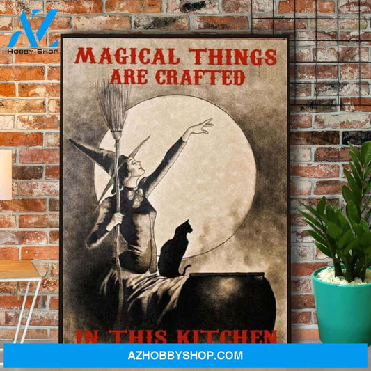 Witch Halloween Magical Things Are Chafted In This Kitchen Canvas And Poster, Wall Decor Visual Art