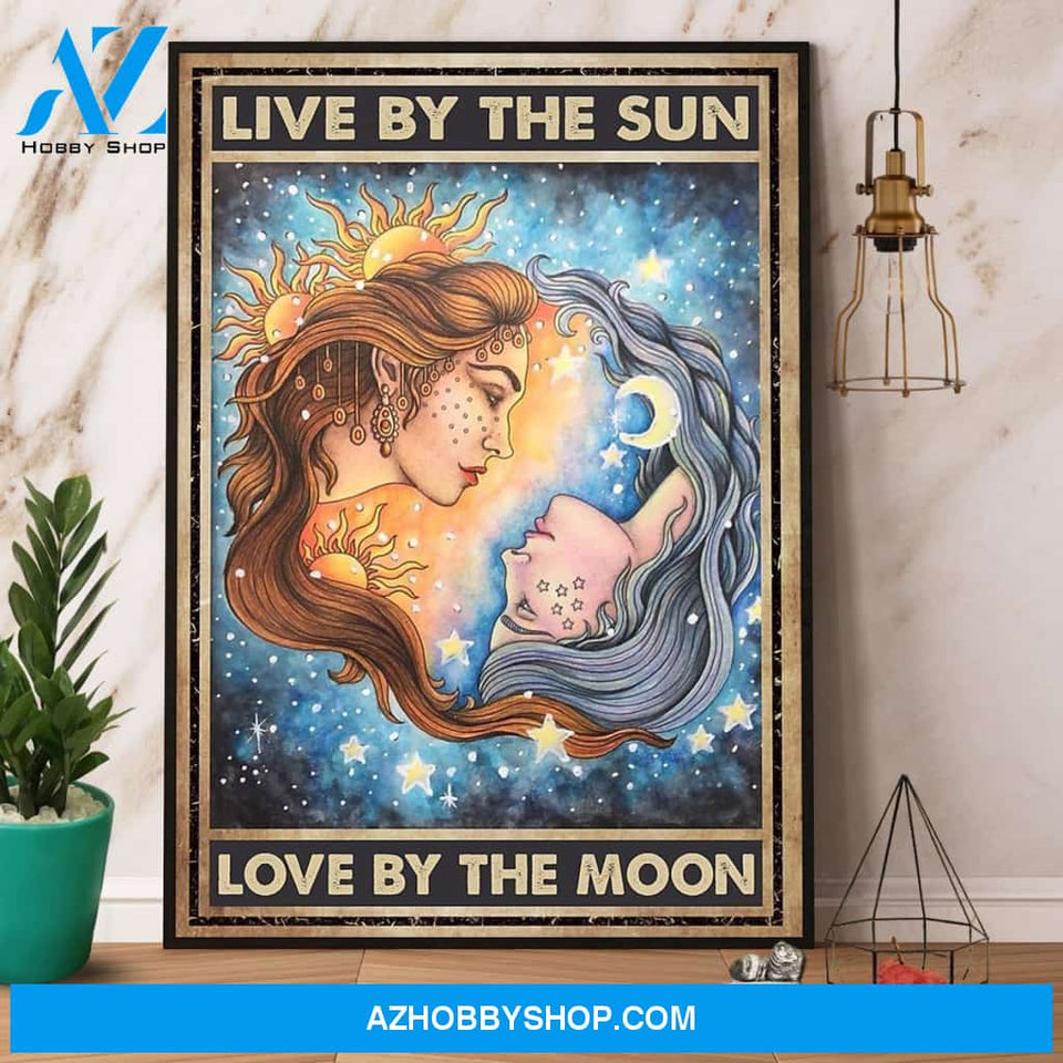 Witch Live By The Sun Love By The Moon Halloween Poster Canvas Wall Decor Visual Art For Room