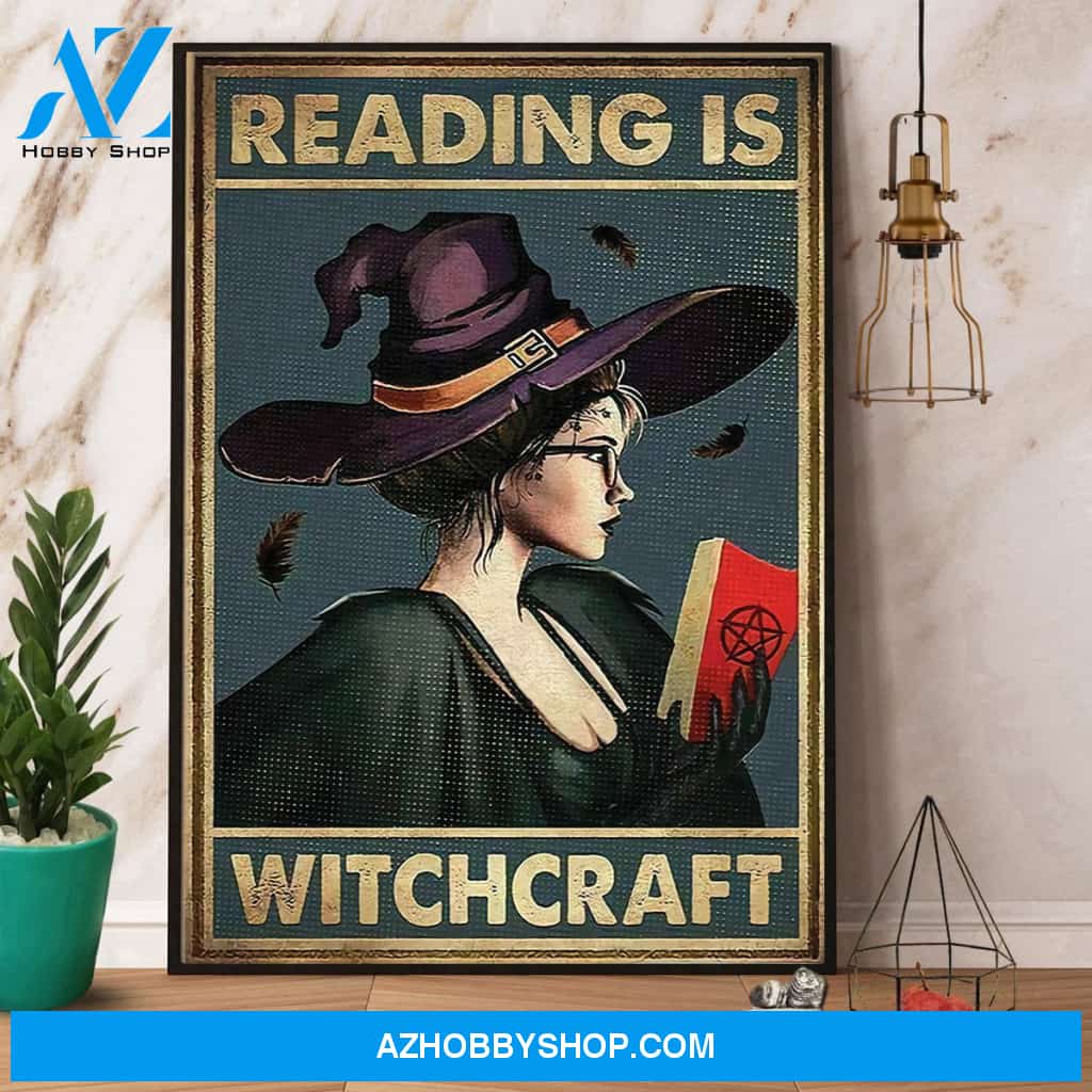 Witch Reading Is Witchcraft Halloween Canvas And Poster, Wall Decor Visual Art, Halloween Gift, Happy Halloween