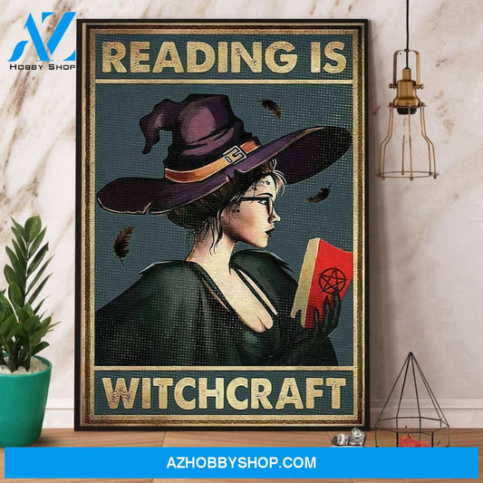 Witch Reading Is Witchcraft Halloween Canvas And Poster, Wall Decor Visual Art, Halloween Gift, Happy Halloween