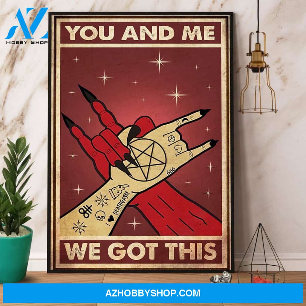 Witch Satan You And Me We Got This Canvas And Poster, Wall Decor Visual Art
