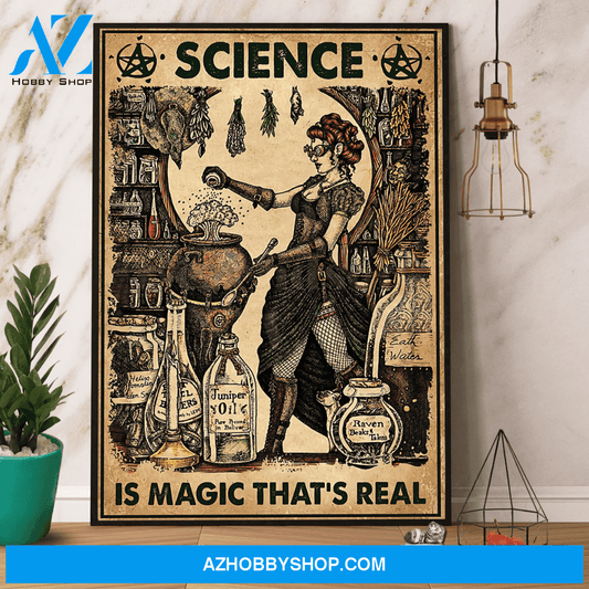 Witch Science Is Magic Halloween Vintage Canvas And Poster, Wall Decor Visual Art, Halloween Gift, Happy Halloween