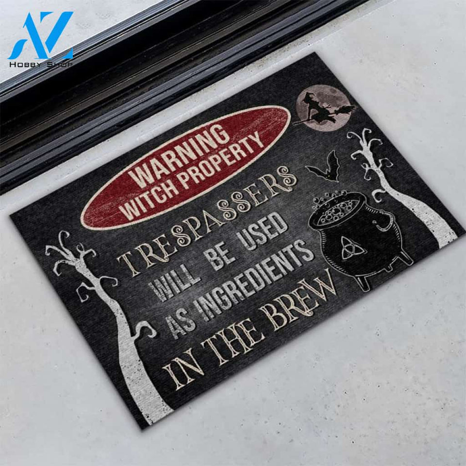 Witch Warning Witch Property Custom Doormat | WELCOME MAT | HOUSE WARMING GIFT