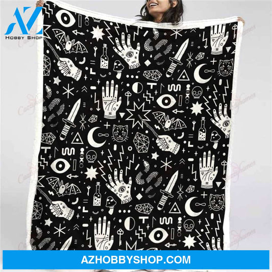 WITCHCRAFT Fleece Blankets, Halloween Blanket, Halloween Throw Blanket, Halloween Fleece Blanket