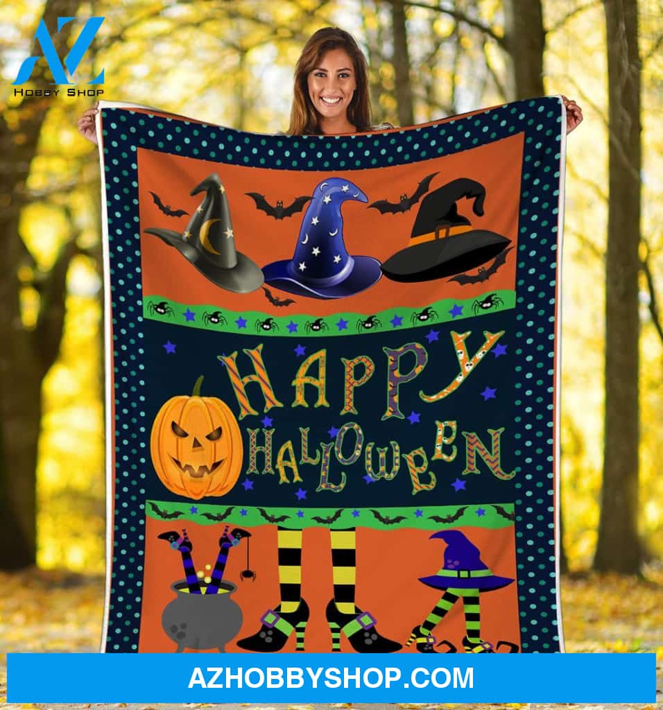Witchcraft Happy Halloween Fleece Blanket - Sherpa Blanket