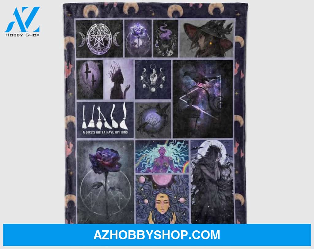 Witches Gotta Have Options Fleece Blanket Gift For Family Birthday Friend Halloween Gift Home Decor Bedding Couch Sofa Soft and Comfy Cozy
