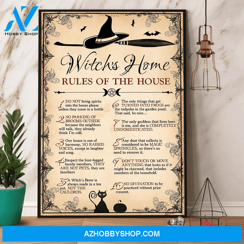 Witch’S Home Rules Of The House Halloween Canvas And Poster, Wall Decor Visual Art, Halloween Gift, Happy Halloween