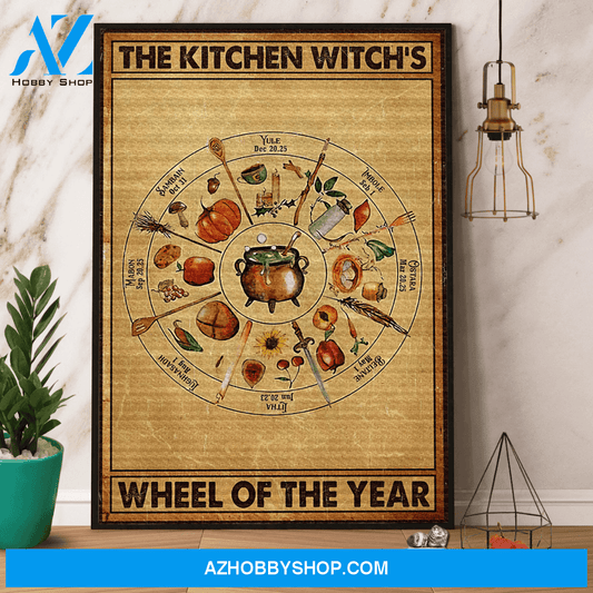 Witch'S Kitchen Pumpkin Vintage Sunflower Potato Wheel Of The Year Canvas And Poster, Wall Decor Visual Art