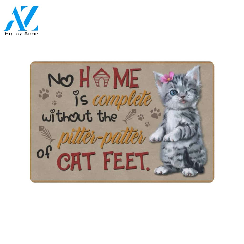 Without The Pitter Patter Of Cat Feet Printed Doormat Home Decor