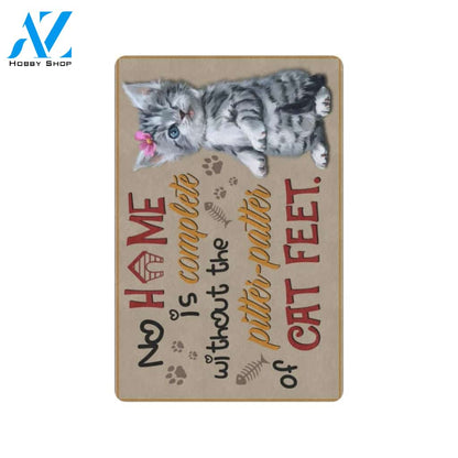 Without The Pitter Patter Of Cat Feet Printed Doormat Home Decor