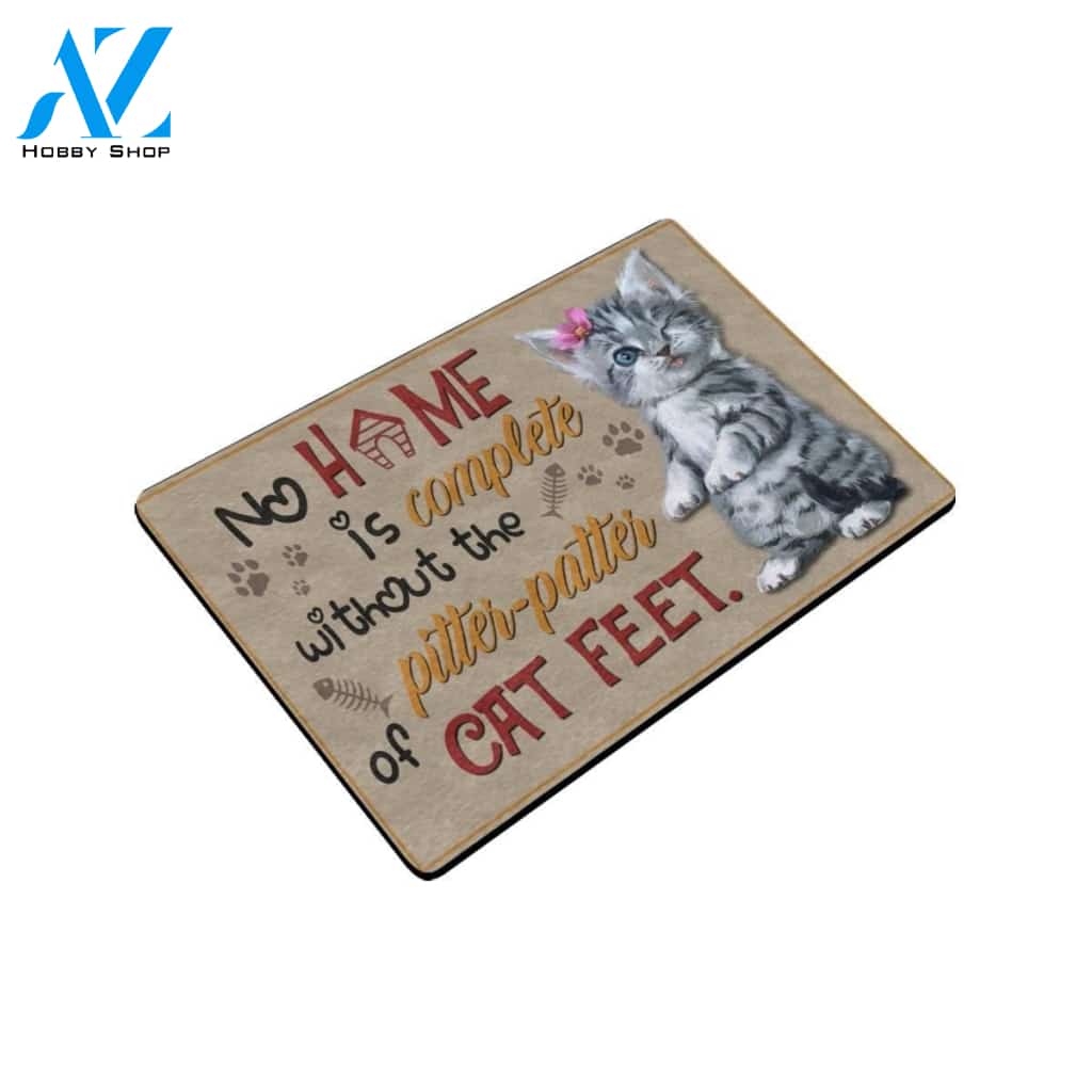 Without The Pitter Patter Of Cat Feet Printed Doormat Home Decor