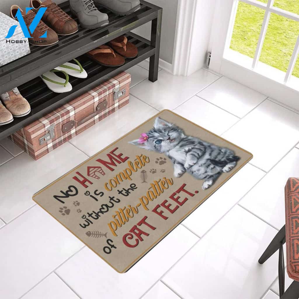 Without The Pitter Patter Of Cat Feet Printed Doormat Home Decor