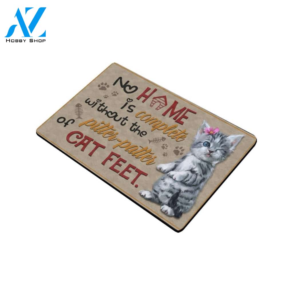 Without The Pitter Patter Of Cat Feet Printed Doormat Home Decor
