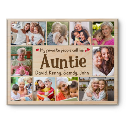 Auntie Photo Collage Canvas Print, Presents For Auntie, Photo Collage For Auntie