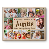 Auntie Photo Collage Canvas Print, Presents For Auntie, Photo Collage For Auntie