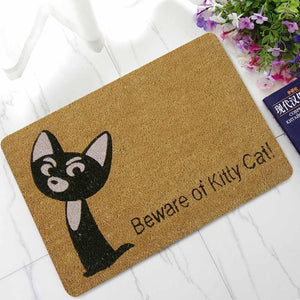 Beware of Kitty Cat Doormat | Colorful | Size 8x27'' 24x36''