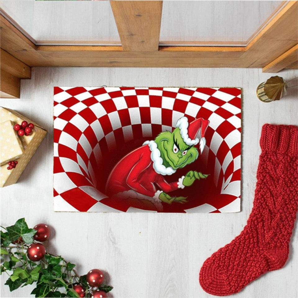 Stolen Grinch Christmas 3D Illusion Doormat
