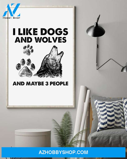 Wolf And Dog Three People Wolf Lover Dog Mom Canvas And Poster Wall Decor Visual Art