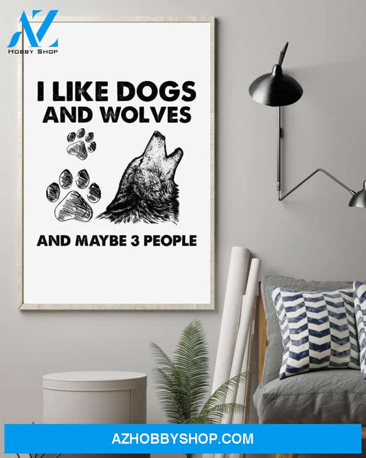 Wolf And Dog Three People Wolf Lover Dog Mom Canvas And Poster Wall Decor Visual Art