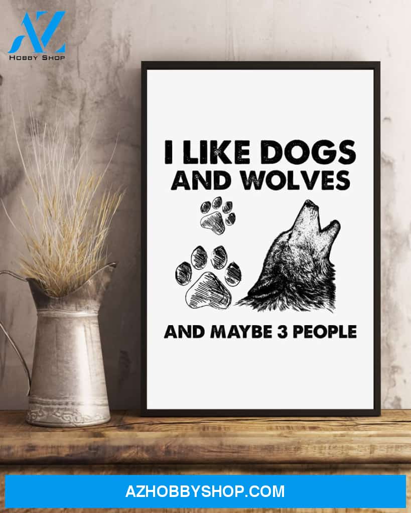 Wolf And Dog Three People Wolf Lover Dog Mom Canvas And Poster Wall Decor Visual Art
