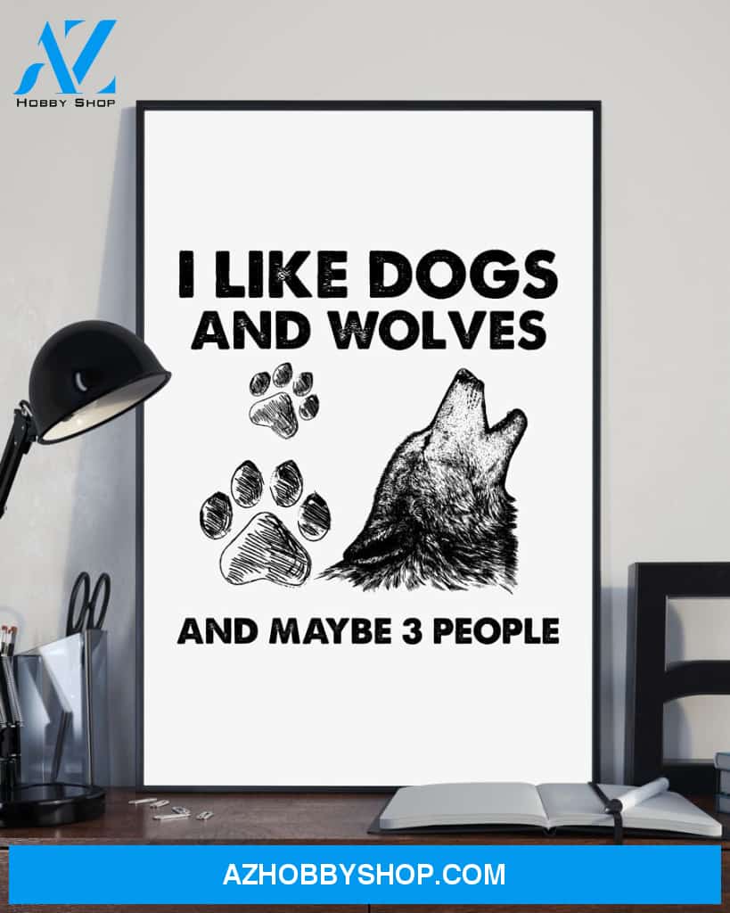 Wolf And Dog Three People Wolf Lover Dog Mom Canvas And Poster Wall Decor Visual Art