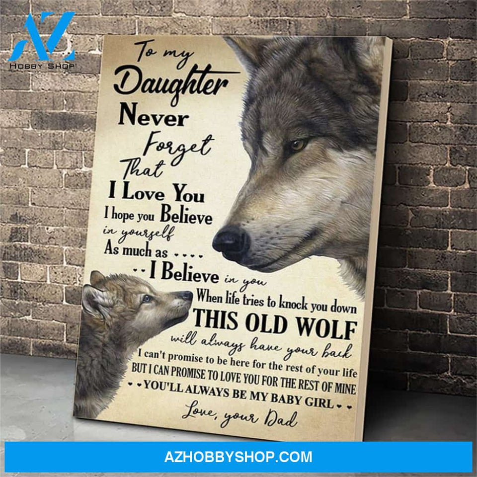 Wolf Canvas Prints Wall Art - To My Daughter - Matte Canvas