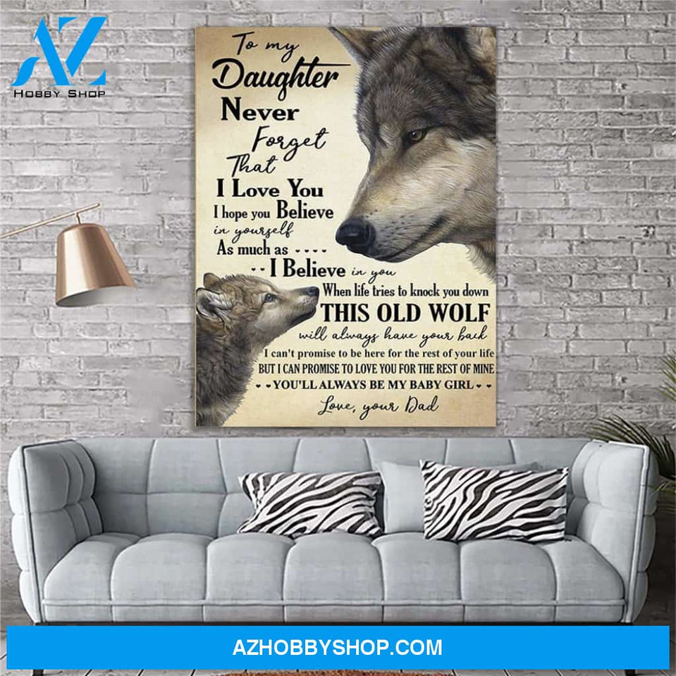 Wolf Canvas Prints Wall Art - To My Daughter - Matte Canvas