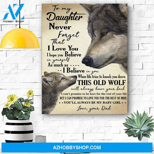 Wolf Canvas Prints Wall Art - To My Daughter - Matte Canvas