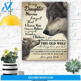 Wolf Canvas Prints Wall Art - To My Daughter - Matte Canvas