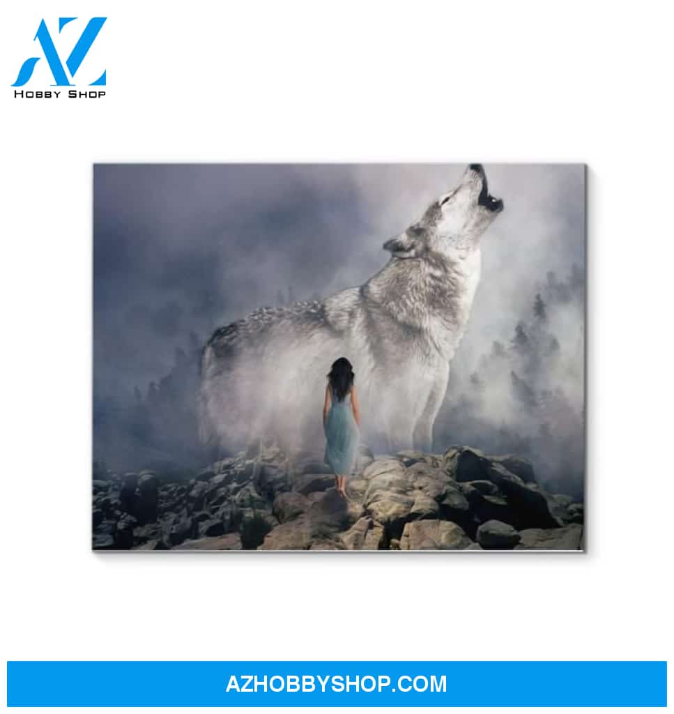 Wolf Howling Poster Canvas