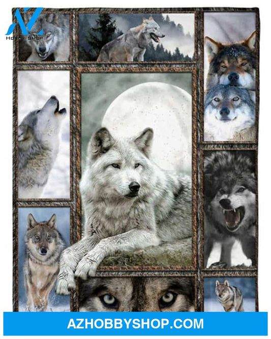 Wolf In The Winter,Fleece Blanket,Gift For Wolf Lovers 