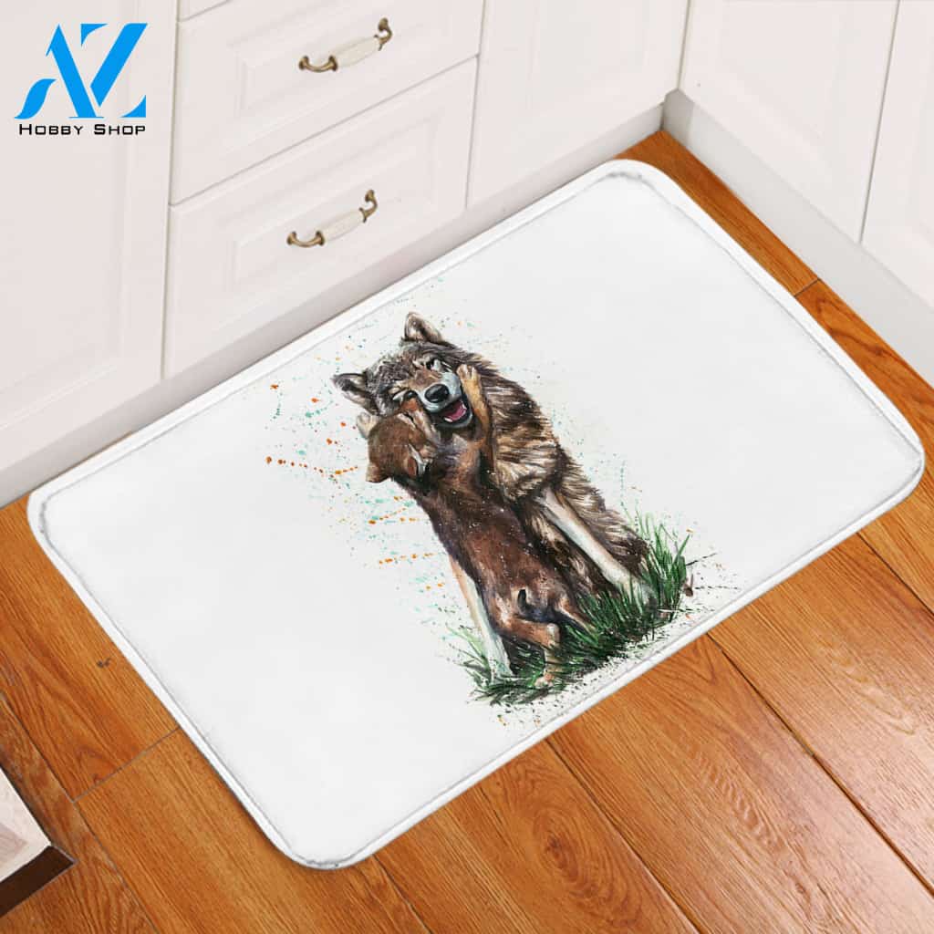 Wolf Love Door Mat