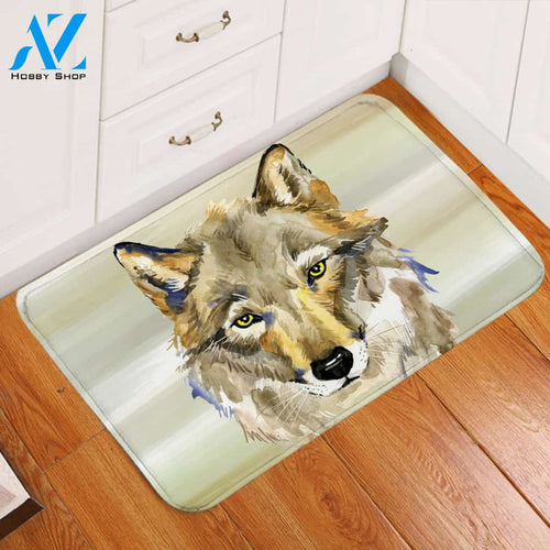Wolf Portrait Door Mat