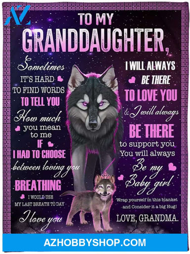 Personalized Wolf to My Granddaughter Gifts Blanket for Granddaughter from Grandma Sometimes It's Hard to find Words to Tell You How Much You Mean to me Blanket for Birthday Christmas