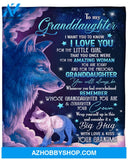 Wolf To My Granddaughter I Want You To Know I Love You Blanket Gift From Grandma Birthday Gift Home Decor Bedding Couch Sofa Soft and Comfy Cozy
