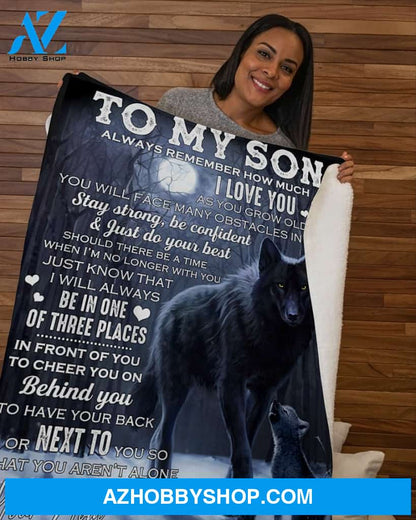 Wolf To My Son, Remember How Much I Love You Fleece Blanket - Gift For Son