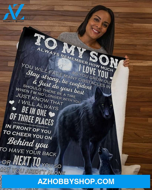 Wolf To My Son, Remember How Much I Love You Fleece Blanket - Gift For Son