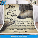 Wolf To My Son Your Mom Fleece Blanket Gift For Son | Family Blanket