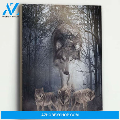Wolf Walking Behind Canvas Prints Wall Art - Matte Canvas
