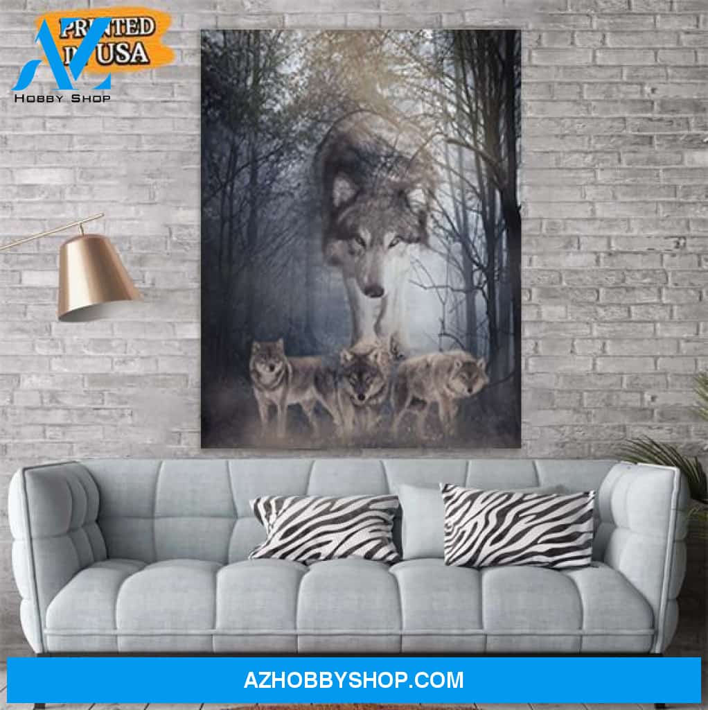 Wolf Walking Behind Canvas Prints Wall Art - Matte Canvas